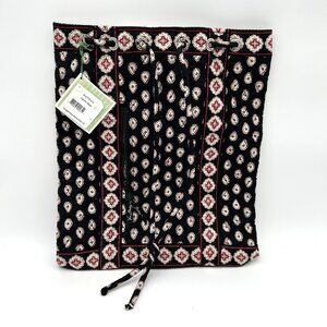 VERA BRADLEY Back Sack NWT Quilted Paisley Black Red Floral Retired Bag